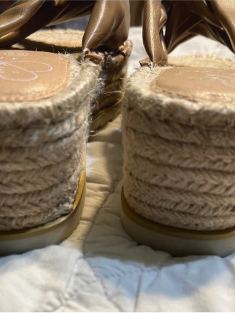 Braided Leather Espadrille Slide Sandals in Brown - Picture 5 of 6